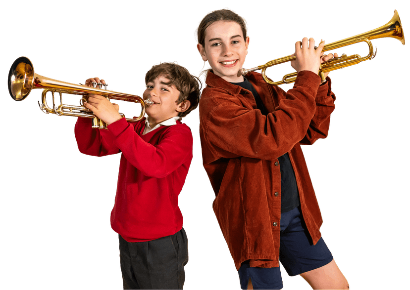 Two trumpet students