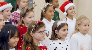 Pupils performing at the Waltham Forest Carol Concert